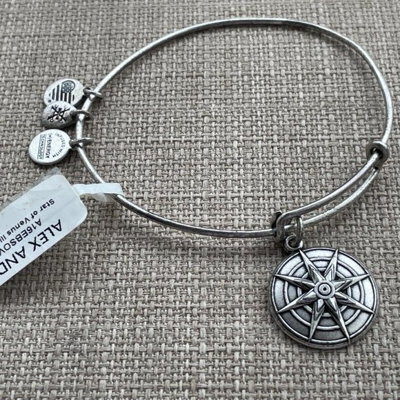 Alex And Ani Bracelet STAR of VENUS LOVE BEAUTY INSPIRATION Wrist Band Silver To - Picture 3 of 11